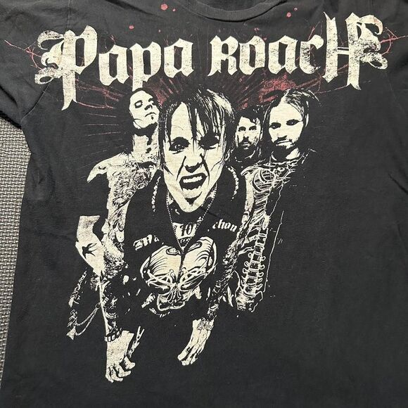 Medium Papa Roach Black band tee y2k - Picture 2 of 7